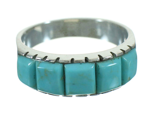 Turquoise And Genuine Sterling Silver Southwest Ring Size 6-3/4 YX76479